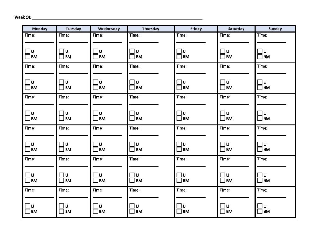 Housetraining Tracking Sheet